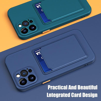 White Soft Wallet Card Holder Phone Case For iPhone 11 12 13 Pro Max Camera Protective Case Wallet Holder Cover Soft Portable Silicone Back Cover Durable Phone Case