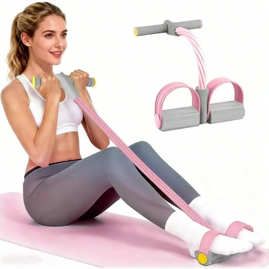 Pedal Resistance Bands With Handles, Durable 6-Tubes Multifunction Pedal Resistance Band, Natural Rubber Foot Pedal Resistance Bands, Fitness Resistance Bands For Abdomen, Waist, Arm, Leg