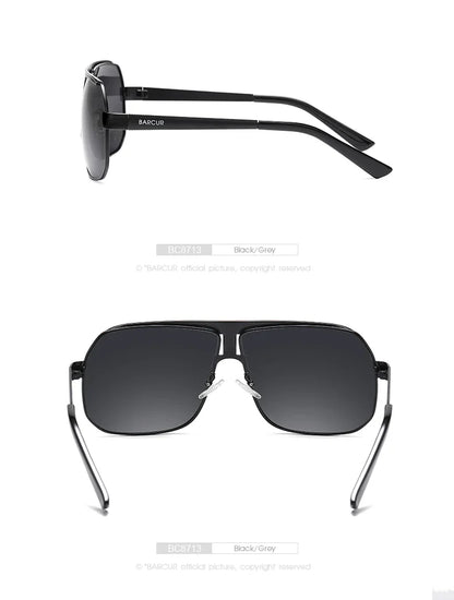 BARCUR Polarized Sunglasses for Men – Trendy UV400 Gradient Lens Oval Comfortable Frame Sports Driving Hiking Fishing Outdoor Fashion Eyewear with Durable Stainless Steel Frame – Casual Apparel Accessory Gift for Him