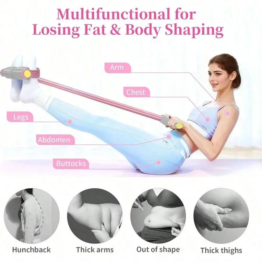 Pedal Resistance Bands With Handles, Durable 6-Tubes Multifunction Pedal Resistance Band, Natural Rubber Foot Pedal Resistance Bands, Fitness Resistance Bands For Abdomen, Waist, Arm, Leg