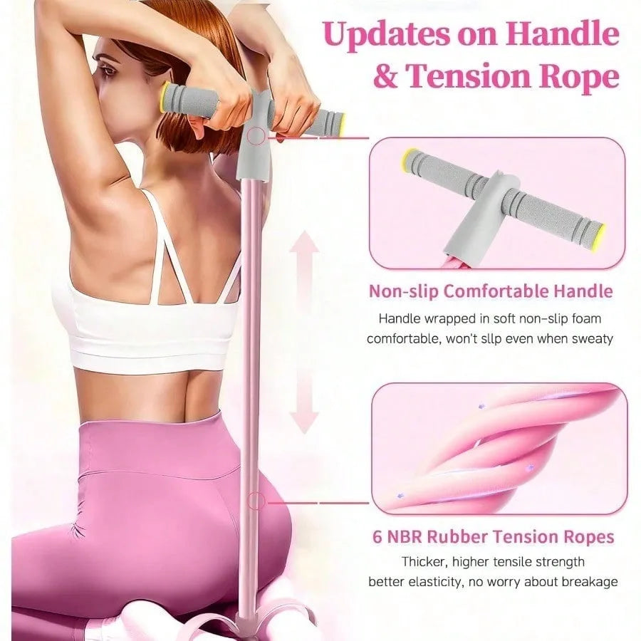 Pedal Resistance Bands With Handles, Durable 6-Tubes Multifunction Pedal Resistance Band, Natural Rubber Foot Pedal Resistance Bands, Fitness Resistance Bands For Abdomen, Waist, Arm, Leg
