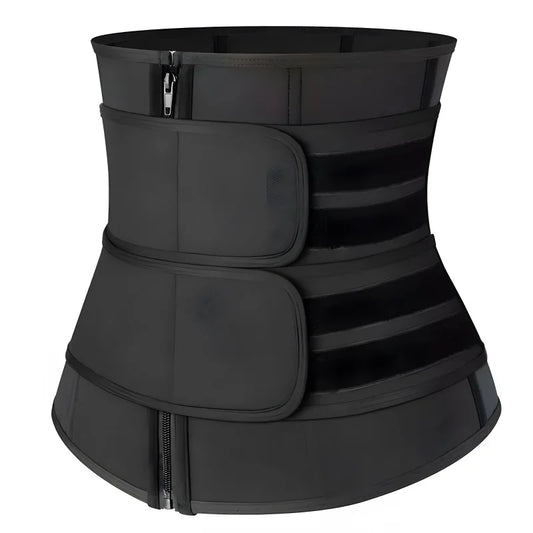 Waist Trainer Corset — Double Belt Zipper Body Shaper for Weight Loss