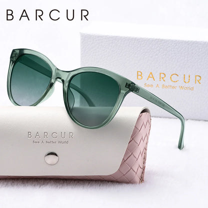 BARCUR Women’s Transparent Fashionable Cat Eye Sunglasses – Polarized UV400 Gradient Lenses for Summer Travel Party & Vacation – Comfortable Durable Best Gift Idea