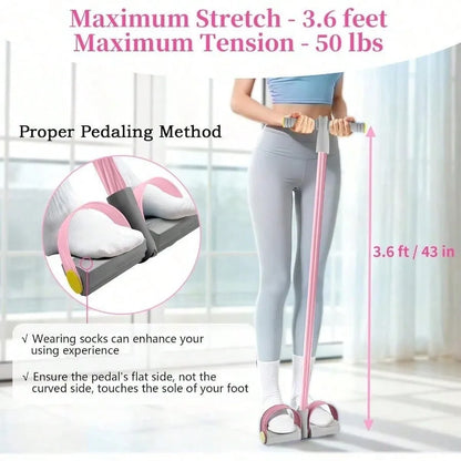 Pedal Resistance Bands With Handles, Durable 6-Tubes Multifunction Pedal Resistance Band, Natural Rubber Foot Pedal Resistance Bands, Fitness Resistance Bands For Abdomen, Waist, Arm, Leg