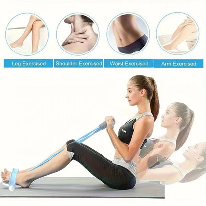 21 Fitness Resistance Bands-4 Tube Pedal Ankle Puller,Upgraded Stretch Bands for Exercise Sit Up Exercise Equipment,Multifunction Tension Rope,Foot Pedal Resistance Bands for Women Men