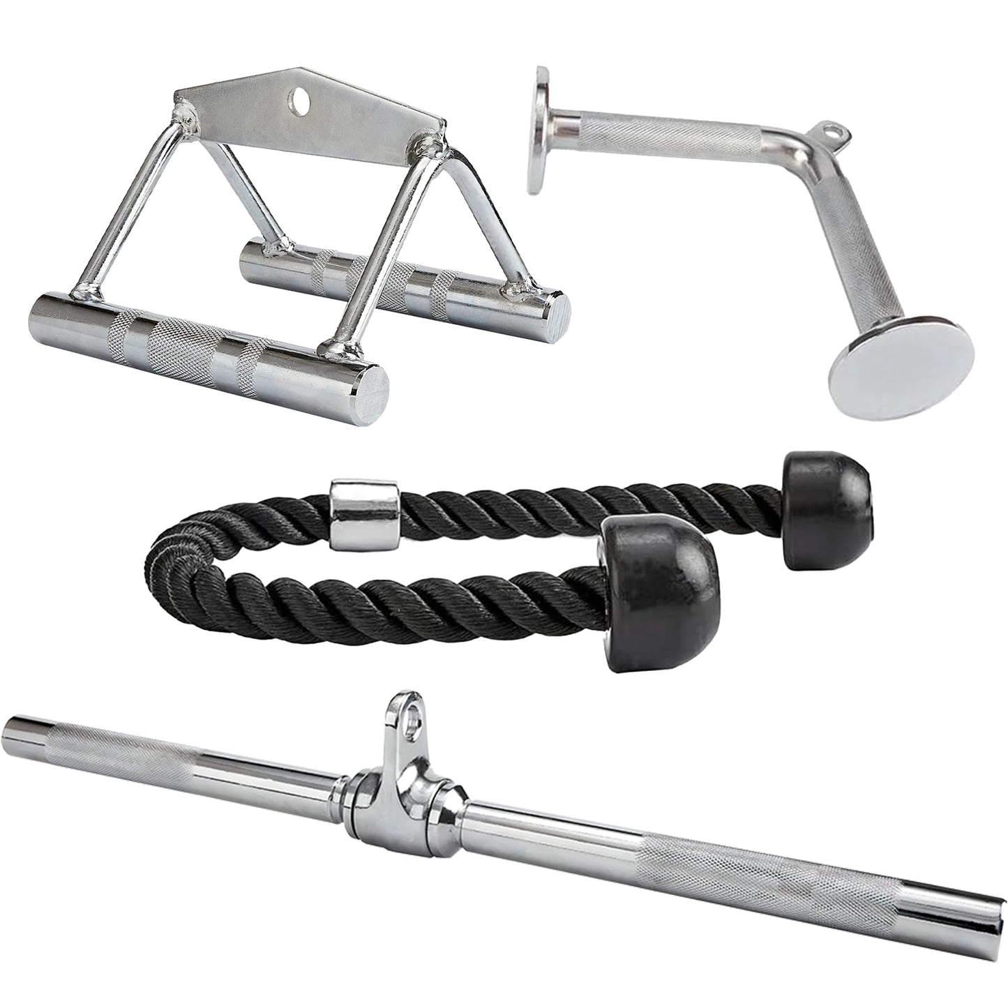 Tricep Press Down & LAT Pulldown Attachments ，Cable Machine Accessories，with V Handle, Rotating Bar, Tricep Rope, V-Shaped Bar，f
