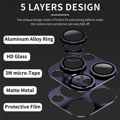 Camera Lens Metal Protector Glass For iPhone 14 Pro 13Pro 13 12 Pro Max Plus Full Cover Lens Protective Cap For iPhone 13 14Pro Tempered Glass Lens Film Metal Camera Screen Protection HD Clear Lens Protector