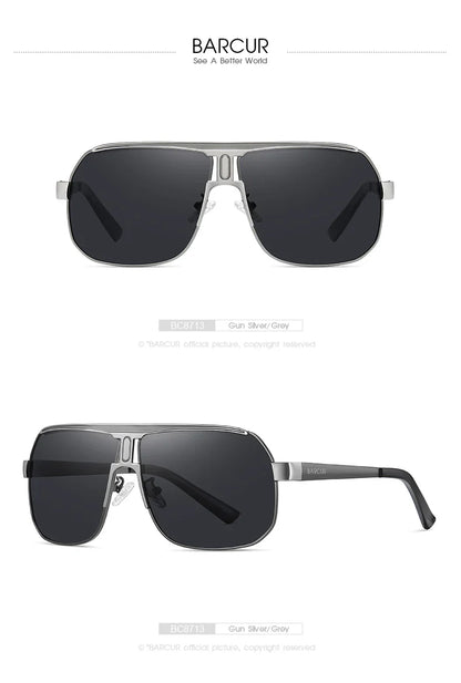 BARCUR Polarized Sunglasses for Men – Trendy UV400 Gradient Lens Oval Comfortable Frame Sports Driving Hiking Fishing Outdoor Fashion Eyewear with Durable Stainless Steel Frame – Casual Apparel Accessory Gift for Him