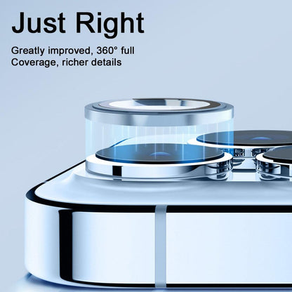 3D  Protective Glass Camera Protector Cover For iPhone 13 Pro Max i Phone 13Pro 13 Mini Rear Lens Metal Ring Protect Camera Lens Case Individual Metal Scratch Resistant HD Clear Case Tempered Glass Camera Case