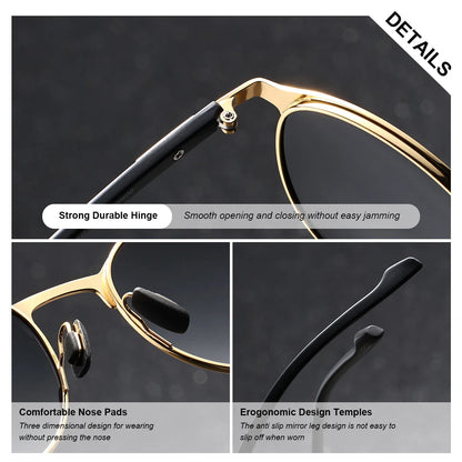 BARCUR Retro Polarized Fashionable Women’s Sunglasses – Elegant Black Circular Metal Frame UV400 Protection Stylish Travel Eyewear with Personalized Gift Packaging for Summer Days Girls and Women