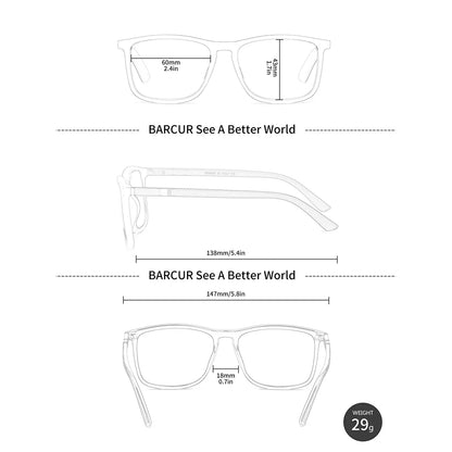 BARCUR Original Design Unisex Lightweight Reading Glasses – Classic and Comfortable Eye Protection for Men and Women Rectangle Frame