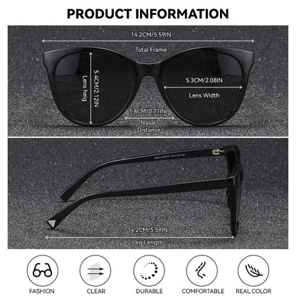 BARCUR Women’s Transparent Fashionable Cat Eye Sunglasses – Polarized UV400 Gradient Lenses for Summer Travel Party & Vacation – Comfortable Durable Best Gift Idea