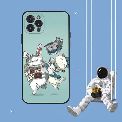 Cat Cute Art Phone Case For Iphone 8 7 6 6s Plus X Se 2020 Xr Xs 14 11 12 13 Mini Pro Max Mobile Case  Transparent Soft Protective Clear Case Compatible For Iphone