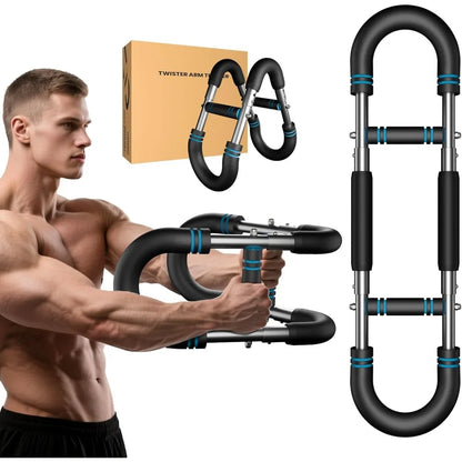 Twister Arm Trainer: 66-110lbs 3-Level Adjustable Chest Expander. Portable Spring Bar for Chest, Shoulder & Biceps. Safe.