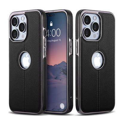 Luxury Texture Leather Case for iPhone 14 Pro MAX Plus Case With Hole Silicone Full Protection Back Cover Thin Flexible Soft Grip Luxury PU Leather Cover  Durable Anti-Scratch Full Phone Cases