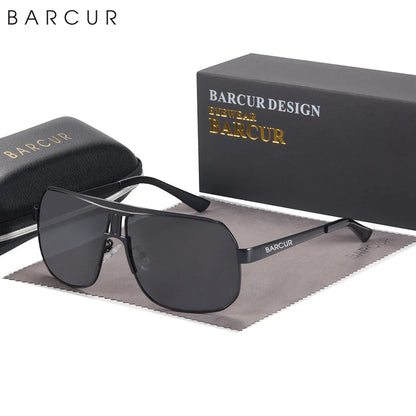 BARCUR Polarized Sunglasses for Men – Trendy UV400 Gradient Lens Oval Comfortable Frame Sports Driving Hiking Fishing Outdoor Fashion Eyewear with Durable Stainless Steel Frame – Casual Apparel Accessory Gift for Him