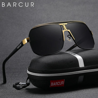 BARCUR Polarized Sunglasses for Men – Trendy UV400 Gradient Lens Oval Comfortable Frame Sports Driving Hiking Fishing Outdoor Fashion Eyewear with Durable Stainless Steel Frame – Casual Apparel Accessory Gift for Him
