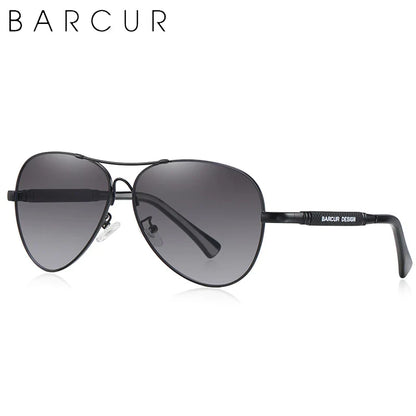 BARCUR Polarized Pilot Sunglasses for Men – Stylish Anti Blue Light UV400 Protection Gradient Mirror Lens Stainless Steel Trendy Frame – Fashion Aviator Sun Glasses for Men Ideal for Driving Travel Summer & Outdoor Activities