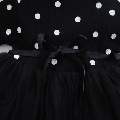 Princess Long sleeve Baby Girl Dress Newborn Infant Baby Girl Clothes WIth Bow And Dot Tutu Ball Gown Party Dresses Baby Kid Girl clothes In Elegant Style