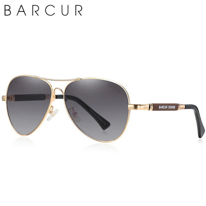 BARCUR Polarized Pilot Sunglasses for Men – Stylish Anti Blue Light UV400 Protection Gradient Mirror Lens Stainless Steel Trendy Frame – Fashion Aviator Sun Glasses for Men Ideal for Driving Travel Summer & Outdoor Activities