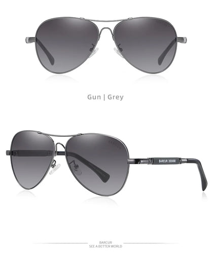 BARCUR Polarized Pilot Sunglasses for Men – Stylish Anti Blue Light UV400 Protection Gradient Mirror Lens Stainless Steel Trendy Frame – Fashion Aviator Sun Glasses for Men Ideal for Driving Travel Summer & Outdoor Activities