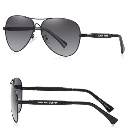 BARCUR Polarized Pilot Sunglasses for Men – Stylish Anti Blue Light UV400 Protection Gradient Mirror Lens Stainless Steel Trendy Frame – Fashion Aviator Sun Glasses for Men Ideal for Driving Travel Summer & Outdoor Activities