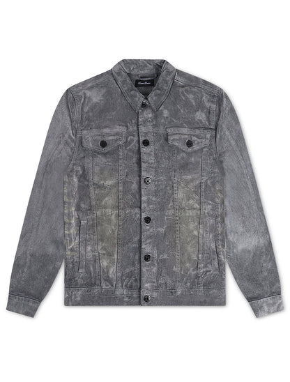 Vicious Denim Velvet Coated Denim Jacket - Grey