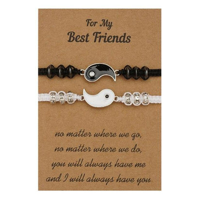 Adjustable Couple Bracelet For Friendship Relationship Girlfriend Best Charm Bracelets Rope Cord Bracelet Set Bangle For Couple Matching Puzzle Pendant Bracelet