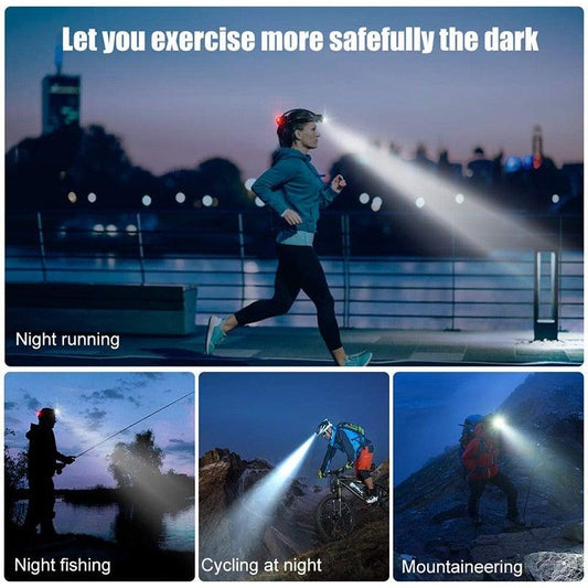 Adjustable Rechargeable Waterproof Brightest Zoomable LED Lightweight Hands Free Headlamp High Power For Adult Hunting Camping Running Hiking Riding Fishing Rechargeable T6 Chip Headlight