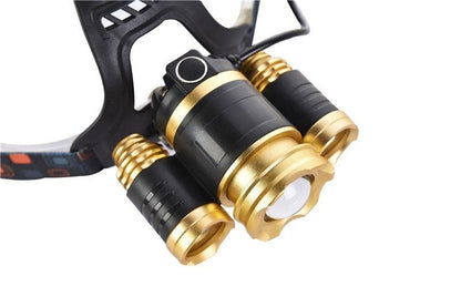 Adjustable Zoomable Headlamp Ultra Bright Rechargeable LED Bright High Lumen Head Lights Head Lamp Waterproof Flashlight For Outdoor Cmaping Fishing Hiking Biking Fishing Headlamp  Running Headlamp