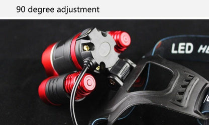 Adjustable Zoomable Headlamp Ultra Bright Rechargeable LED Bright High Lumen Head Lights Head Lamp Waterproof Flashlight For Outdoor Cmaping Fishing Hiking Biking Fishing Headlamp  Running Headlamp