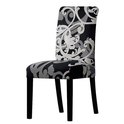 All black flower printed Chair Cover Washable Removable big elastic seat Covers Slipcovers Stretch for banquet hotel arm wedding