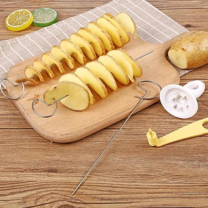 Amazing 2PC Potato Spiral Cutter Cucumber Slicer Kitchen Accessories Vegetable Spiralizer Spiral Potato Cutter Slicer Kitchen Gadgets