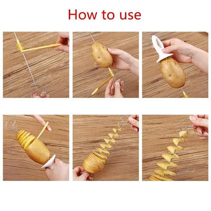 Amazing 2PC Potato Spiral Cutter Cucumber Slicer Kitchen Accessories Vegetable Spiralizer Spiral Potato Cutter Slicer Kitchen Gadgets