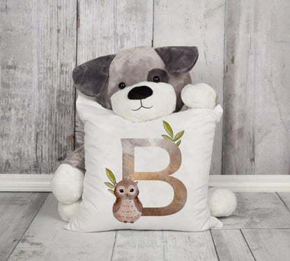 Animal Printed Pillow Cover Cartoon Giraffe Fox Bunny White Seat Polyester Decorative Cushion Cover Sofa Kids Room Alphabet Pillow Cover With Cute Animals Pillow Cases Outdoor Indoor Square Cushion Covers For Home Sofa Couch 45x45cm