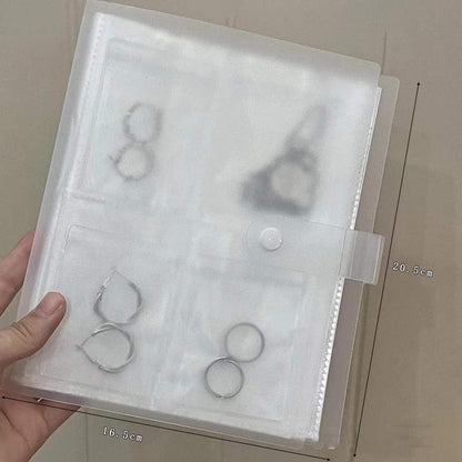 Anti-oxidation Jewelry Organizer Albums Desktop Drawer Storage Transparent Necklace Bracelet Ring Book Holder Jewelry Bag Portable Travel Jewelry Organizer Storage Book for Rings Necklaces Studs And Earrings