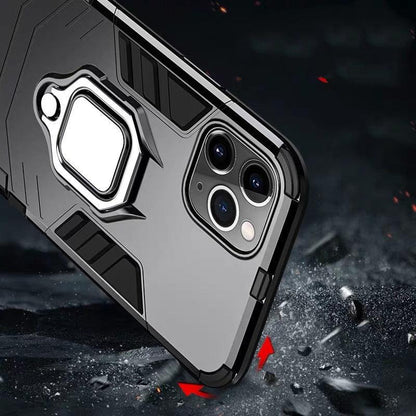 Anti Shock Case For iPhone 11 12 13 14 Pro XR Xs Max X 8 7 6 Plus 5S Magnet Armor Case Cover For iPhone Bumper Back Cover Case Full Protection with Ring Holder & in-Built Kickstand 360 Degree Protection