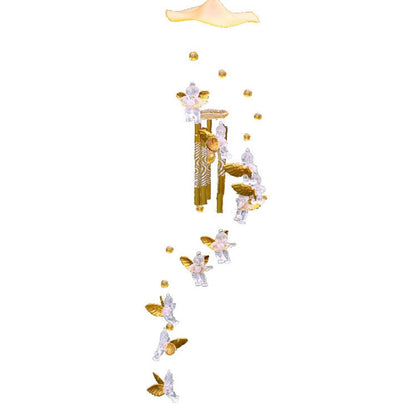 Antique Resonant 5 Tubes Love Angel Wind Chime Bells Hanging Living Bed Home Decor Gift Car Praying Hanging Garden Decoration Decor Wind Chime Outdoor Yard Garden Deco Wind Chimes