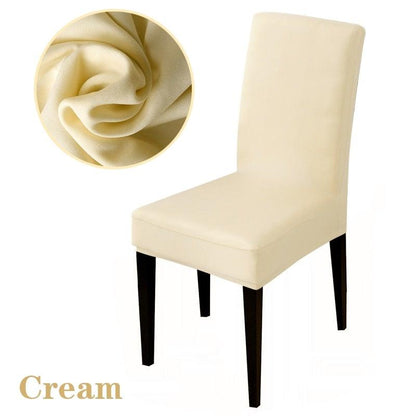 Armless Removable Washable Elastic Dinner Universal Spandex Solid Chair Slip Covers Set Colors For Choice Universal Size Chair Cover