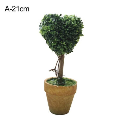Artificial 1 Pc Heart Star Round Potted Decor  Bonsai  Ornament Home Garden Wedding Party Decor Home Decoration