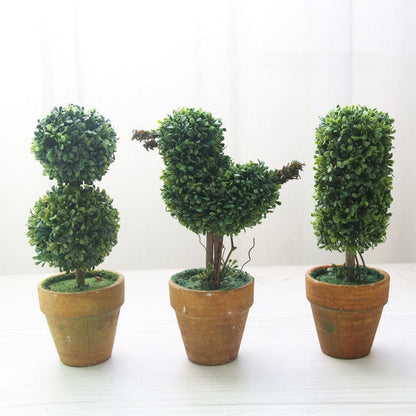 Artificial 1 Pc Heart Star Round Potted Decor  Bonsai  Ornament Home Garden Wedding Party Decor Home Decoration