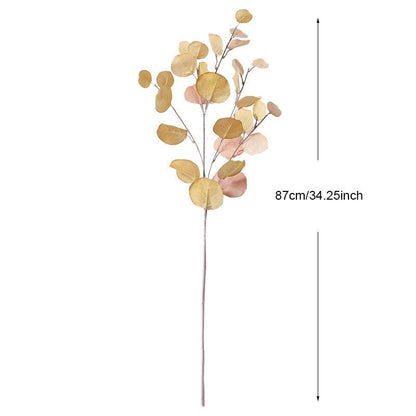 Artificial Eucalyptus Flower Plant Leaf Plastic Rod Long Branch Green Fake Plant Summer Autumn Home Bedroom Wall Decoration