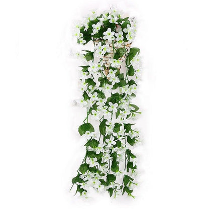 Artificial Flower Wisteria Basket Wall Hanging Flower Party Decoration Simulation For Valentine's Day Wedding Birthdays Hanging Basket Lifelike Garland for Home Wedding Garden/Yard String Floral Decoration