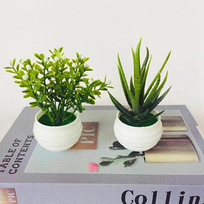 Artificial Succulent Small Simulated Tree Pot Decor Arrangement For Office Table Indoor Outdoor Stair Balcony Garden Home Decor