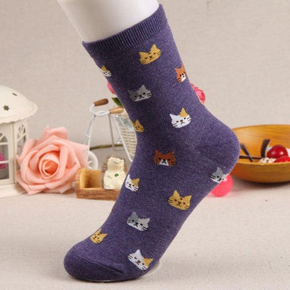 Autumn New Sock Animal Cartoon Cat Lovely Socks Combed Out Of Cotton Fashion Cute Short Socks Cat Print Stylish Color Cute Casual Socks For Men And Women