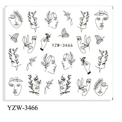 Autumn Simple Green Pink Pattern Water Nail Decal Sticker Flower Leaf Tree Winter Slider For Nail Art Manicuring Decoration Decals for Nail Art Decoration Including Hearts Stars Letters Bowknot Leaves Flowers Plants Fruits Butterflies