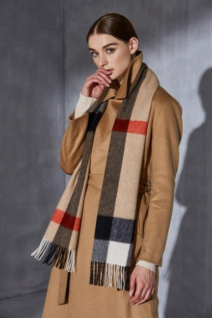 Autumn Winter Super Soft Hijab Classic Cashmere Tartan Lightweight Pure Wool Plaid Scarf Women's Shawls Elegant Thickened To Keep Warm For Women