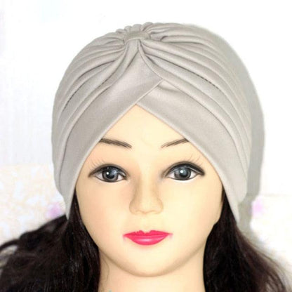 Autumn Winter Warm Headwear Soft Shine Silver Gold Lightweight Knot Twist Turban Headbands Cap Casual Streetwear Hats For Women