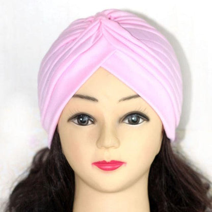 Autumn Winter Warm Headwear Soft Shine Silver Gold Lightweight Knot Twist Turban Headbands Cap Casual Streetwear Hats For Women