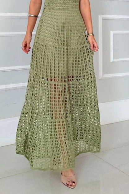 Long Sleeveless Cutout Maxi Dress Chic & Flowy Summer Style Comfortable Dress For Summer